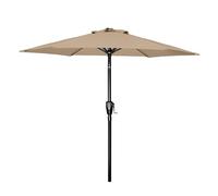 Simple Deluxe 7.5' Patio Umbrella Outdoor Table Market Yard Umbrella with Push Button Tilt/Crank, 6 Sturdy Ribs for Garden, Deck, Backyard, Pool, Tan