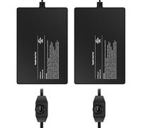 Simple Deluxe 8X12 Inch 16W Reptile Heating Pad with Temperature Adjustable Knob Under Tank Terrarium Heating Mat for Turtles, Lizards, Frogs, and Other Reptiles, 2 Pack