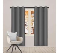 Simple Deluxe Blackout Curtains 63 Inch Length 2 Panels Set, Thermal Insulated Grommet Long Curtains& Drapes 2 Drapes, W42 x L63 Inch, Grey