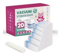 Simple Deluxe Vacuum Storage Bags 20 Pack Multi-Size Bundle | 4x Jumbo(70x100cm)/4x Large/4x Medium/4x Small/4x Roll-Up Bags with Hand Pump for Underbed Storage, Seasonal Clothes & Duvets