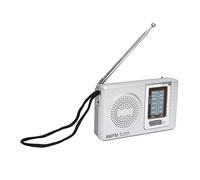 Simple Design AM FM Radio, Pocket Size Compact Silver Gray AM FM Radio for Parents Grandparents, Battery Powered Portable Radio