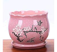 Simple Design Ceramic Flower Planter Pots Ceramic Succulent Planters Bonsai Plant Pot Decorative Plant Containers with Saucers Flower Pot Container Planter,Style 1-A,Style 2 A