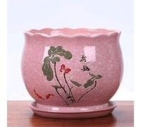 Simple Design Ceramic Flower Planter Pots Ceramic Succulent Planters Bonsai Plant Pot Decorative Plant Containers with Saucers Flower Pot Container Planter,Style 1-A,Style 1 A