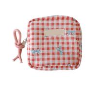 Simple Design Cosmetic Case Portable Waterproof Makeup Bag with Spacious Interior for Lipsticks Brushes Essential Checkered Waterproof Makeup Organizers