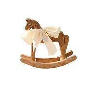 Simple Design Wooden Rocking Horse Figurine With White Ribbon for Home Nursery Collectible And Table Decoration Display ornaments painted chrystal shui gemstones statue,fat head,small crystals