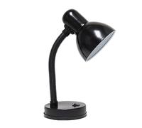 Simple Designs LD1003-BLK Basic Metal Desk Lamp with Flexible Hose Neck, Black
