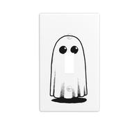 Simple Doodle of The Ghost Light Switch Cover Decorative Single Toggle 1 Gang Wall Plate for Kitchen Farmhouse Bedroom Bathroom Art Decor