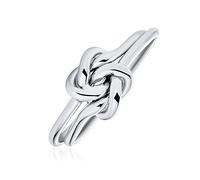 Simple Double Band Best Friends Unity Forever Irish Celtic Love Knot Friendship Infinity Ring Band For Women Teen .925 Sterling Silver