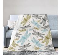 Simple Dragonfly Print Flannel Fleece Luxury Throw Blanket - Lightweight For Couch Bed Chair - Thick, Warm And Breathable - All Season Cozy Fuzzy, Anti-Static Microplush Bedding (50 In X 60 In)