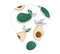 Simple Draw Fruit Avocado,12 Pcs Guitar Pick,3 Different Thickness Plectrums for Acoustic Guitar Bass Ukulele (0.46mm 0.96mm 0.71mm)