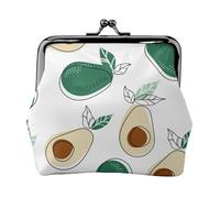 Simple Draw Fruit Avocado, PU Leather Coin Purse, Small Wallets, Change Pouch with Kiss Lock Clasp Buckle, Change Purse