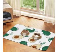 Simple Draw Fruit Avocado,Waterproof Pet Feeding Mat,PU Leather Placemats for Cat Dog Water Bowl,Food Mats,30x45cm
