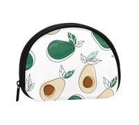 Simple Draw Fruit Avocado, Women's Storage Bag Shell Makeup Bag Small Coin Purse Shell Change Pouch