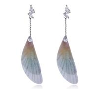 Simple Earrings for Women, Dangle Earrings 925 Style 1 Cubic Zirconia Wings for Wife Engagement Jewelry Popular