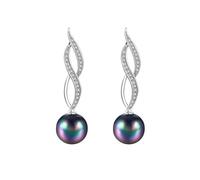 Simple Earrings for Women, Dangle Silver Earrings Pearl Linear Pearl Pendant 10X36mm for Aunt New Year Jewelry Upgrade
