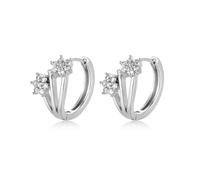 Simple Earrings for Women, Hoop Earrings Zirconia White Hexagonal Star for Sister Prom Jewelry Upgrade