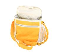 Simple Ecology Organic Canvas Insulated Lunch Bag - GOTS Certified, Plastic Free Quilted Lining, Adjustable Shoulder Strap, Front Pocket, Bottle Sleeve - Washable, Adult Lunch Tote - Yellow