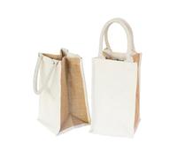Simple Ecology Organic Canvas & Jute Reusable Tote and Grocery Shopping Bag - 4 Bottle Wine Tote 2 pack