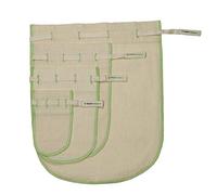 Simple Ecology Worlds Best Reusable Organic Cotton Muslin Fine Mesh Straining Bags - Set of 4 (XS, S, M, L) (nut Milk, Cold Brew, Coffee Filter, Loose Leaf Tea Infuser, Food Juice Pulp Strainer)