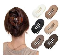 Simple Elegant Duckbill Hair Clip, Casual Versatile Solid Colour Lay Flat Hair Clip, Inner Teeth Safe Flat Hair Clips, Effortless Elegance Starts with One Clip (Matte Set (6 pieces))
