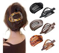 Simple Elegant Duckbill Hair Clip, Flat Claw Clips for Girls, Oval Hair Clips for Women, Pointed Duckbill Hair Clips for Thick Medium Thin Hair, Strong Hold No Slip Hair Barrettes (6PC-J)