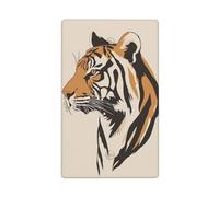 Simple Elegant Tiger On Beige Single Toggle Blank Wall Plate Light Switch Cover Decorative 1 Gang for Kitchen Room Bathroom Size 11.4x7cm
