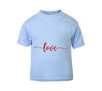 Simple Elegant Word Love [Style one] (Romantic Quotes for Couples, Anniversary) Short Sleeve Cotton Toddler t Shirt, 3-4 Years, Pastel Blue