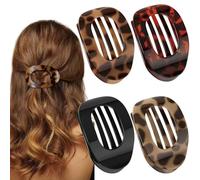 Simple ellipse Duckbill Hair Clip, Large Lay Flat Claw Clips for Women Thick Thin Hair (4PCS-B)