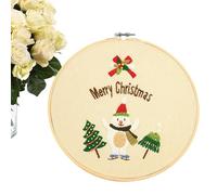 Simple Embroidery Kits for Beginners,Christmas Embroidery Bundles | Hand Embroidery Needle Lace Kits,Christmas Embroidery Patterns, Kids Embroidery Kits for Beginners, Children, Living Room, Bedroom