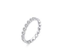Simple Engagement Ring, Women's Ring Heart Silver with Round Shape Lab Created Diamond 14K White Gold Size U 1/2