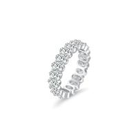 Simple Engagement Rings, Beautiful Gift for Women with Oval Moissanite Silver 18K White Gold Size H 1/2