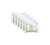 Simple Kind to Skin Eye Make-Up Remover Pads, 6x30 Pads - Gentle, Alcohol-Free, Non-Irritating, Hydrating, Hypoallergenic, Safe for Sensitive Eyes and Contact Lens Wearers