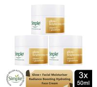Simple Glow+ Facial Moisturiser Brightening boosts radiance and hydration with vitamin C+ glutathione 50 ml