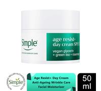 Simple Age Resist+ Day Facial Moisturiser SPF 15, Anti-Ageing Face Cream Day Moisturiser that Helps Fight Premature Ageing, 50 ml