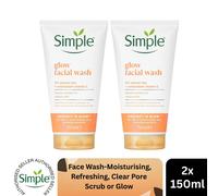 Simple Protect 'N' Glow Express Glow Clay Polish Cleanser leaves skin naturally glowing for expert facial skin care 150 ml