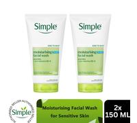 Simple Protect 'N' Glow Express Glow Clay Polish Cleanser leaves skin naturally glowing for expert facial skin care 150 ml