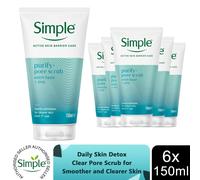 Simple Face Wash 150ml Moisturising Refreshing Clear Pore Scrub Glow 6 Pack
