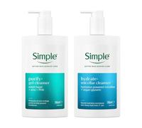 Simple Face Wash Bundle Purify+ & Hydrate+ Cleanser Set for Sensitive Skin
