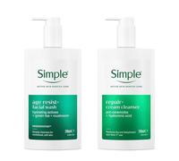 Simple Face Wash Cleanser AgeResist & Repair, PurifyGel & Hydrate Micellar 240ml (1x Age Resist+ Facial Wash & Repair+ Cream Cleanser)