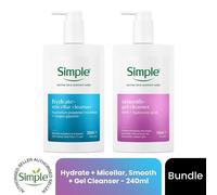 Simple Facial Cleanser Bundle 240ml Smooth+ Gel Hydrate+ Micellar