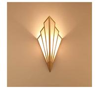 Simple Fan-shaped LED Wall Light Modern Wrought Iron Wall Sconce Light Linen Lampshade Fitting Art Deco Bedside Wall Lamp E14 Wall Spotlights Background Light for Living Room Bedroom Aisle Hotel,Gold