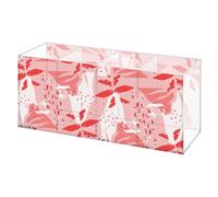 Simple Floral Makeup Brush Holder Desk Caddy, 4 Compartments Holders for Makeup, Acrylic Make Up Tidy, Square Pen Pot for Desk Pencil Holders, Brush Holder Stationery Organisers Desktop Accessories