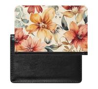 Simple Floral Pattern Passport Holder Cover Secure Travel Wallet PU Leather Credit Cards Passport Organizer Bag for Women Men, white, One Size, Modern