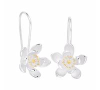 Simple Flower Hoop Earring 925 Silver Earrings Accessories Handmade Jewelry