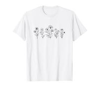 Simple Flower Line Art Springtime Wildflower T-Shirt