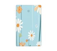 Simple Flower Shapes Line Art Single Toggle Blank Wall Plate Light Switch Cover Decorative 1 Gang for Kitchen Room Bathroom Size 11.4x7cm