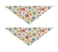 Simple Flowers Colorful Dog bandanas bulk Unique Shape Adjustable Fit Scarf Handkerchief Cute Pet Accessories for Dogs Cats M