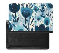 Simple Flowers Passport Holder with 3 Card Slots, Portable PU Leather Travel Wallet, Slim Protective Cover for Passport, ID, Credit Cards