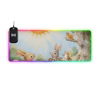 Simple Forest mouses Cartoon Wirel Charging Glowing Gaming Mouse pad Washable Desk top 35.4 x 15.7 in Large Mousepad Gaming