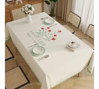 Simple Fresh Flowers Tablecloth, Washable, Waterproof and Oil-Proof, Durable Scratch Home Brilliant Table Cloth for Dining Table, Coffee Table G,120×170cm